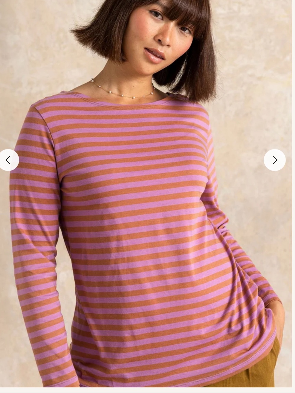 Gudrun Sjöden Striped Long Sleeve Top Organic Cotton Boat Neck Pullover S